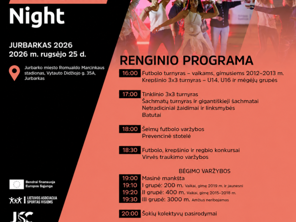 Kviečiame šeimas, draugus ir sporto entuziastus į „BEACTIVE Night“ (Atnaujinta programa)